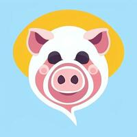 AI generated Pig Icon Avatar Gamer Clip Art Sticker Decoration Simple Background photo