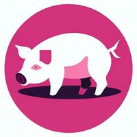 AI generated Pig Icon Avatar Gamer Clip Art Sticker Decoration Simple Background photo