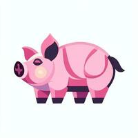 AI generated Pig Icon Avatar Gamer Clip Art Sticker Decoration Simple Background photo