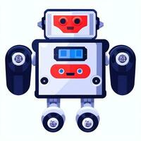 ai generado linda juguete robot avatar jugador acortar Arte pegatina decoración sencillo antecedentes foto
