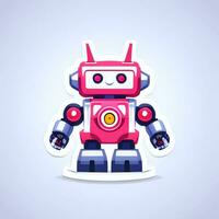 AI generated Cute Toy Robot Avatar Gamer Clip Art Sticker Decoration Simple Background photo