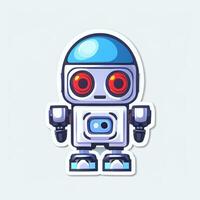 AI generated Cute Toy Robot Avatar Gamer Clip Art Sticker Decoration Simple Background photo