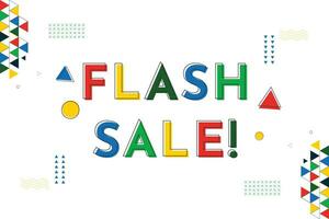 Flash sale banner on colorful modern geometric abstract background vector