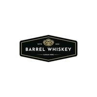 barrel whiskey bar logo design vintage retro vector