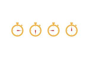 Stopwatch Logo Vector design icon. Vector stopwatch set time at various times