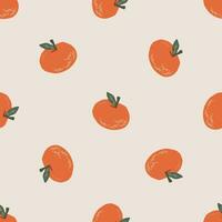 sencillo sin costura modelo con Mandarina. alegre Navidad y nuevo año símbolo textura. mano dibujado festivo vector diseño para textil, envase, huellas dactilares, fondo de pantalla