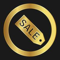 Shopping SALE simple gold icon for apps and websites vector