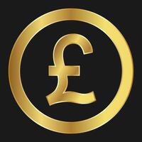 Gold icon of pound sterling Concept of internet currency vector