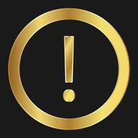 Shopping attention or problem or exclamation simple gold icon for apps and websites vector