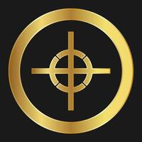 Center of gravity Simple gold icon on product packaging and box vector