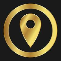 Shopping or map marker simple gold icon for apps and websites vector