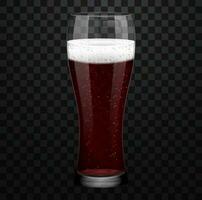 Realistic red beer or punch glass vector