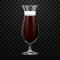 Realistic red cocktail glass vector