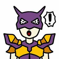 superhero man with purple mask and costume photo