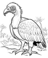 Vulture Coloring Page for Kids vector