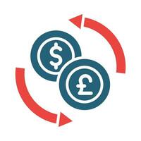 Currency Exchange Vector Glyph Two Color Icon For Personal And Commercial Use.