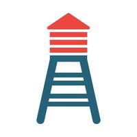 Water Tower Vector Glyph Two Color Icon For Personal And Commercial Use.