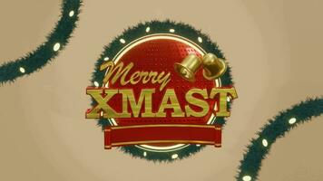 3D gold background Christmas or natal and happy new years greatings, suitable for product promotion sale video