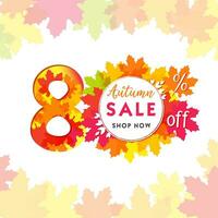 Autumn number 80. Sale logo. Creative title. Fall background vector