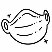 face mask with nose and mouth line style icon design, hygiene hygiene and health theme illustration photo