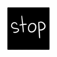 stop icon. flat icon isolated on white photo