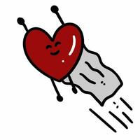 art cartoon heart character on white background photo
