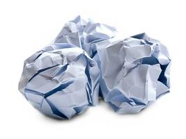 crumpled sheet of paper with crumpled papers photo