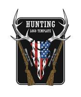 usa deer hunting logo template vector