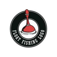float fishing emblem logo template vector