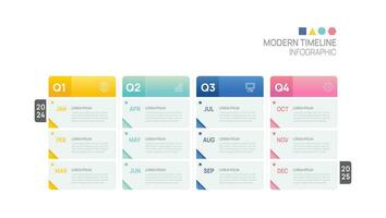negocio paso cronograma infografía flecha modelo. moderno hito elemento cronograma diagrama calendario vector. vector