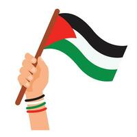 Hand Holding A Palestine Flag vector