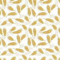 Seamless pattern with wheat vector