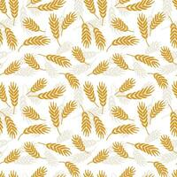 Seamless pattern with wheat vector