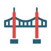 Vincent Thomas Bridge Vector Glyph Two Color Icons For Personal And Commercial Use.