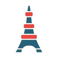 Eiffel Tower Vector Glyph Two Color Icons For Personal And Commercial Use.