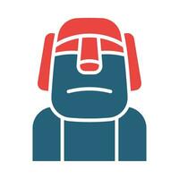 Moai Vector Glyph Two Color Icons For Personal And Commercial Use.