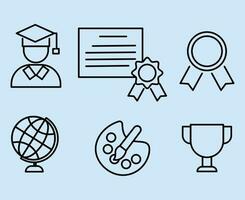 education or creativity icon vector set of web icons in line style for web and mobile app