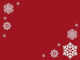 Red abstract background with white snowflakes in the corners. Vector illustration with copy space for text