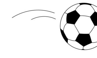 Soccer ball in flight with copy space for text. Sport background vector illustration