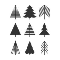 negro Navidad árbol icono conjunto aislado en blanco. vector ilustración símbolo para nuevo año y Navidad