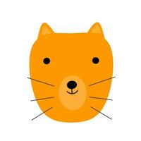 orange cat head illustration vector