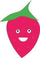 Pink strawberry illustration with a smile vector