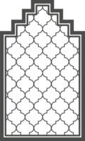 Ramadan window with pattern. Arabic frame of mosque door. Islamic design template. Oriental decoration with ornament. png