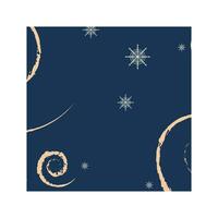 Abstract background in figure square winter theme. Snowflakes and handdrawn patterns on a dark background. Banner, poster design, for social networks. Vector flat illustration.