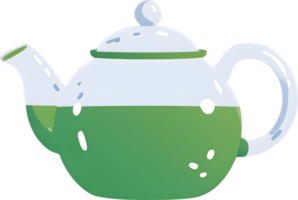 AI generated teapot clipart flat png