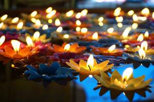 Colourful Floating candles photo