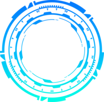 hud futuristico elemento. astratto ottico neon scopo. cerchio geometrico forma per virtuale interfaccia e Giochi. telecamera mirino per cecchino arma. png