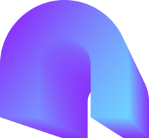 Y2k gradient arch. Holographic soft aura. Blurred aesthetic shape. png