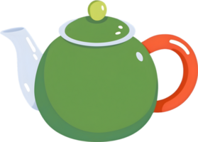 AI generated teapot clipart flat png