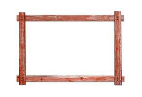 wood frame on white background photo